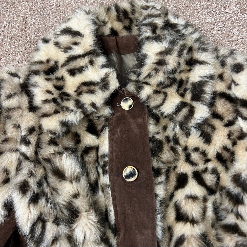 True‎ vintage Leopard Pattern Teddy Jacket - Picture 3 of 9
